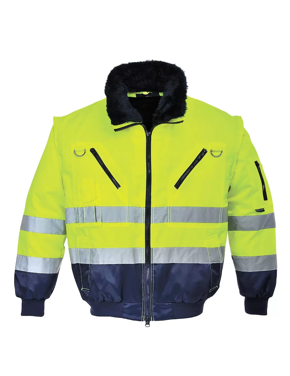 Cheap Blouson Haute Visibilité Avec Manches Amovibles EN20471 PJ50 Portwest Parka Haute Visbilite | Blouson Haute Visibilite