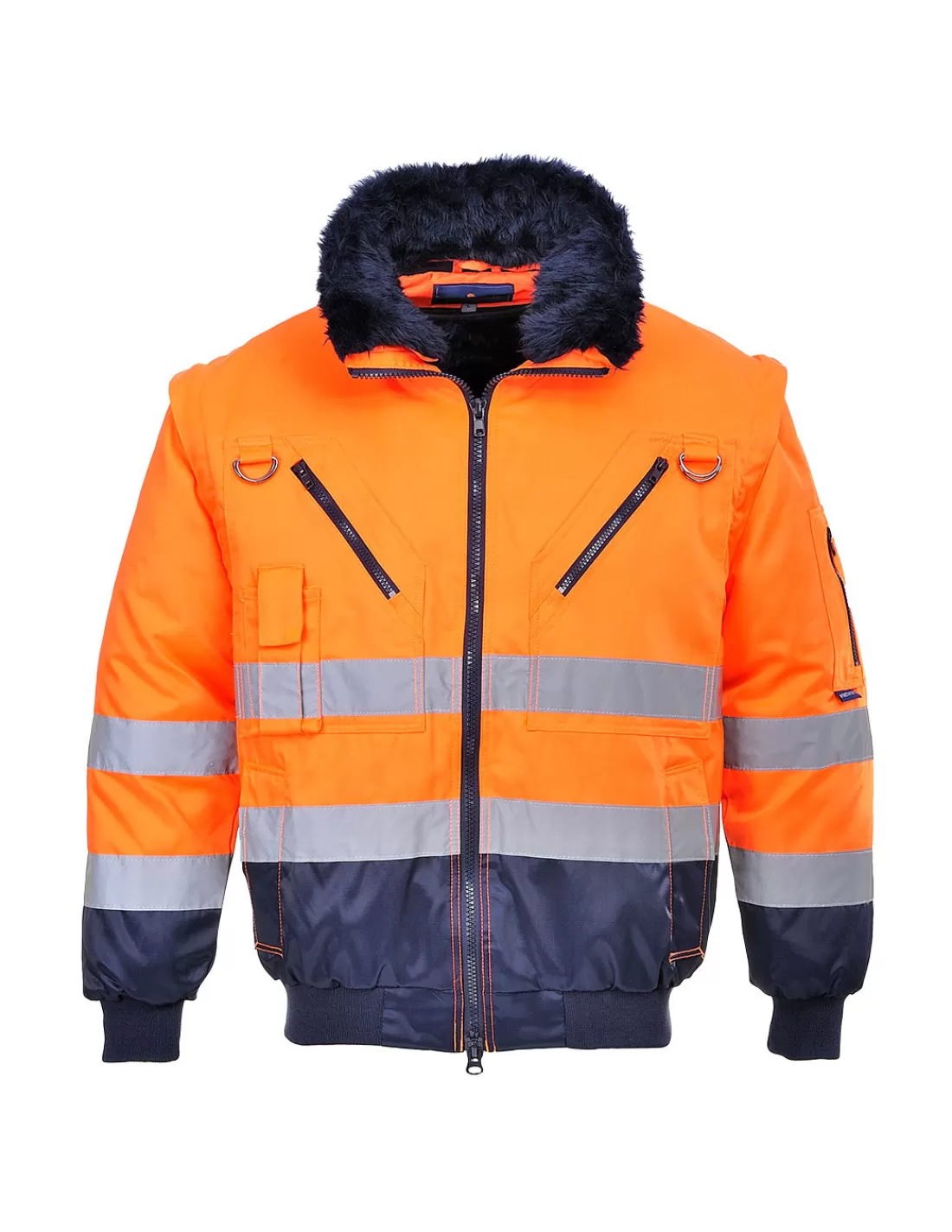 Cheap Blouson Haute Visibilité Avec Manches Amovibles EN20471 PJ50 Portwest Parka Haute Visbilite | Blouson Haute Visibilite