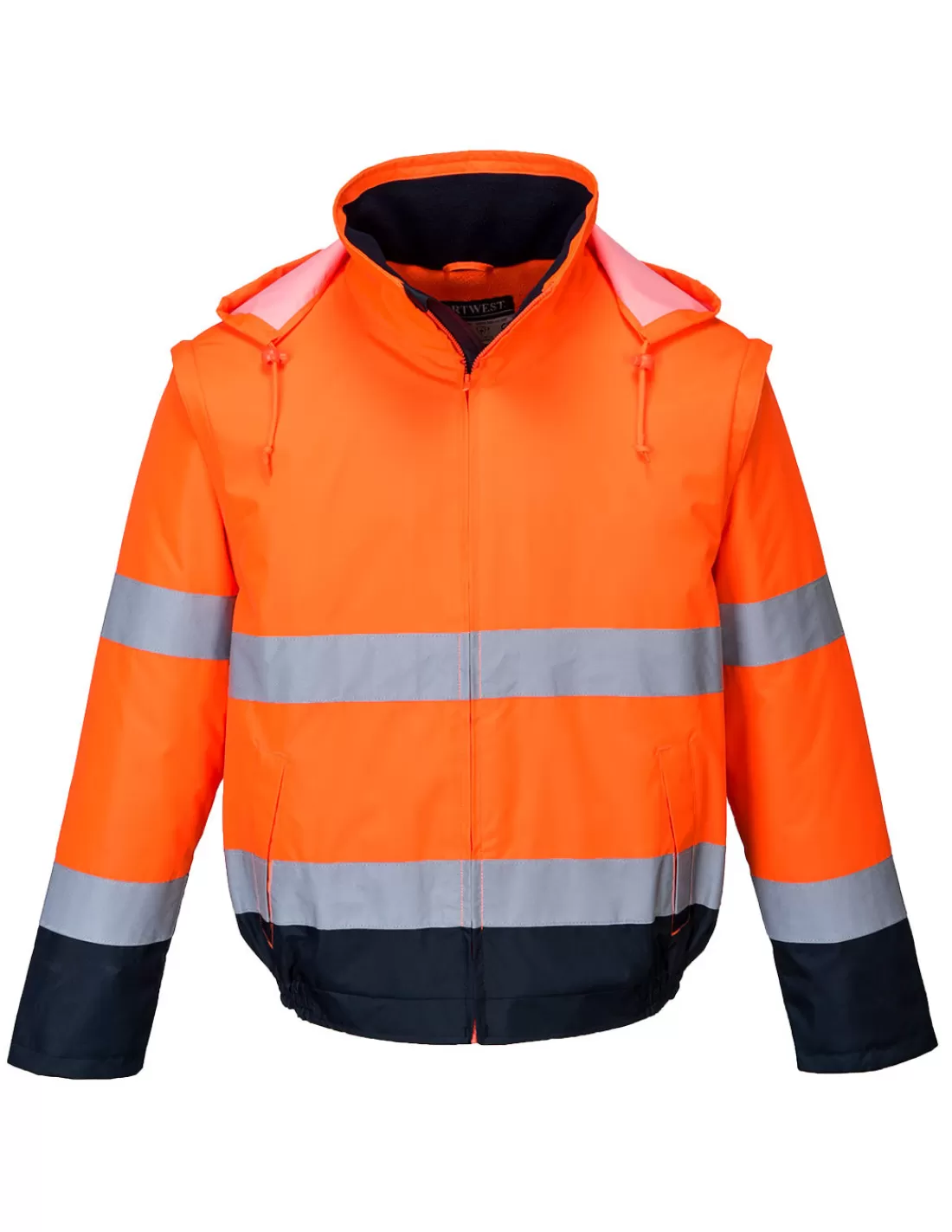 New Blouson Hiver Haute Visibilité Avec Manches Amovibles EN20471 C464 Portwest Blouson Haute Visibilite | Blousons Chauds