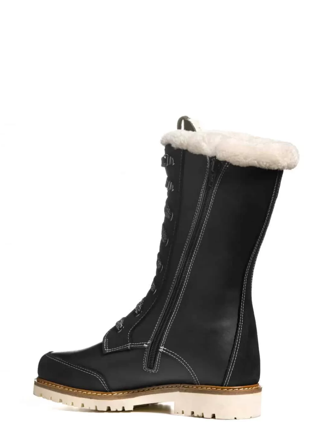 Clearance Bottes Canadiennes Anfibio Femme Cuir Doublées 100% Laine Naturelle Revers Mouton Retourné  femme Femme Bottes Grand Froid Femme