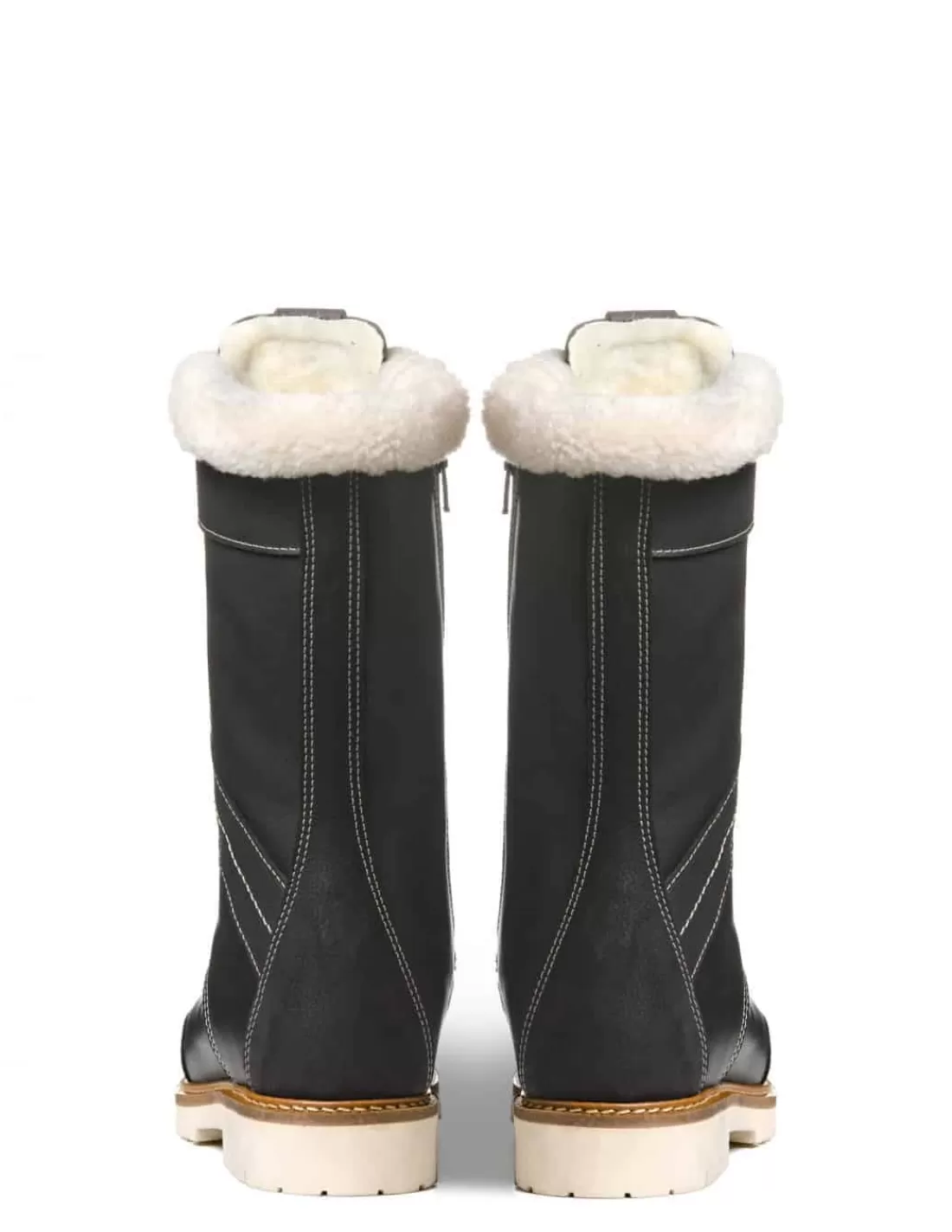 Clearance Bottes Canadiennes Anfibio Femme Cuir Doublées 100% Laine Naturelle Revers Mouton Retourné  femme Femme Bottes Grand Froid Femme