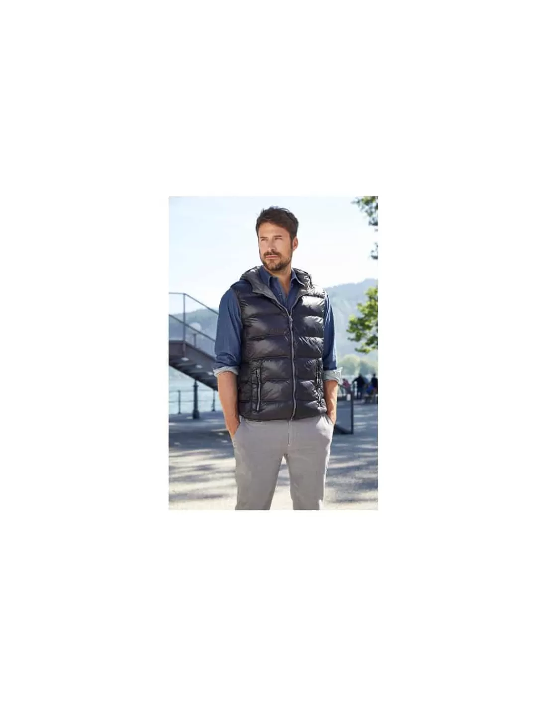 Flash Sale Gilet à Capuche Duvet Déperlant Homme James & Nicholson Homme Bodywarmer & Gilet Thermique Homme