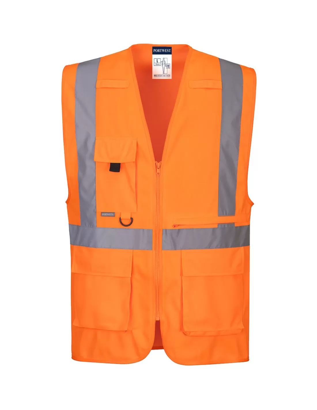 Clearance Gilet De Signalisation Zippé Poche Tablette EN20471 C357 Portwest Gilet Haute Visibilite