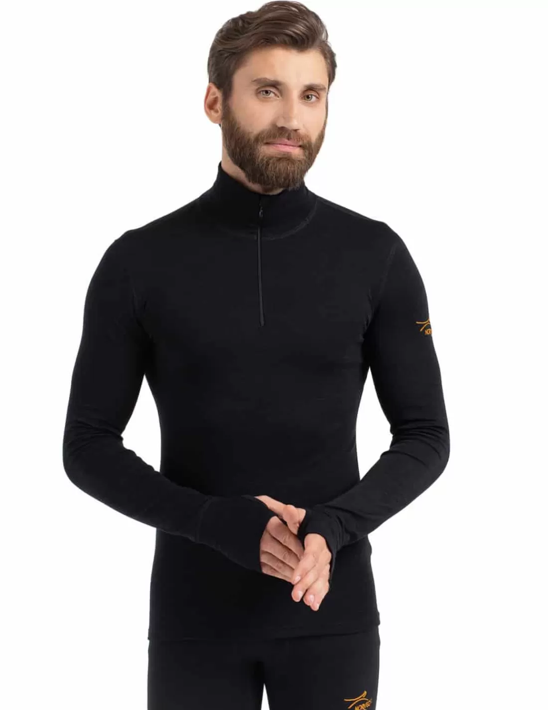 Shop Maillot Thermique Zippé Homme Norveg En Laine Mérinos -30°C Homme Sous-Vêtements Thermiques Homme