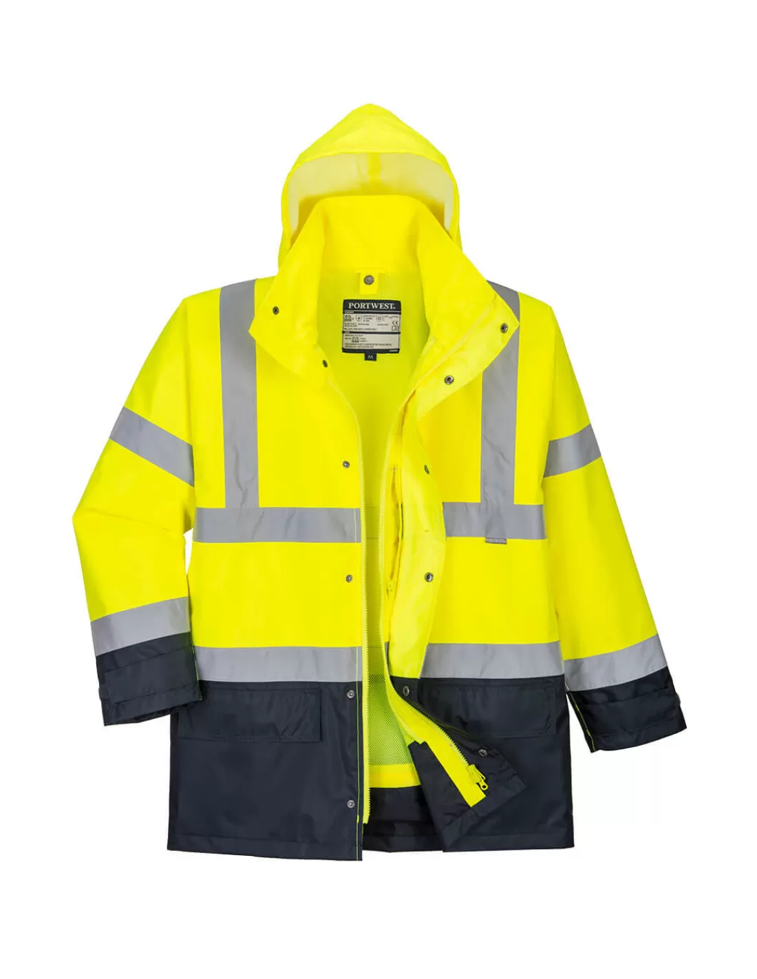 New Parka Haute Visibilité En20471 Hiver Imperméable 5 En 1 S768 Portwest Homme Parka Haute Visbilite | Parkas Chaudes Hiver Homme