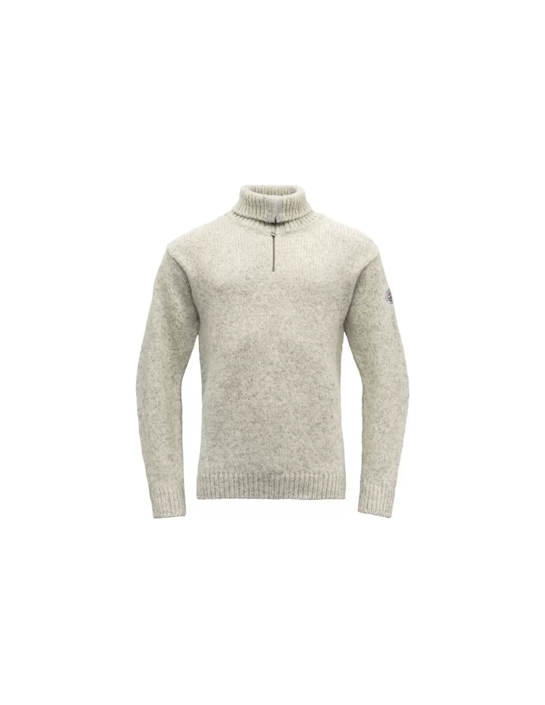 Discount Pull Laine Vierge 1/4 Zip Gris Chiné 386410BEI Pulls Chauds