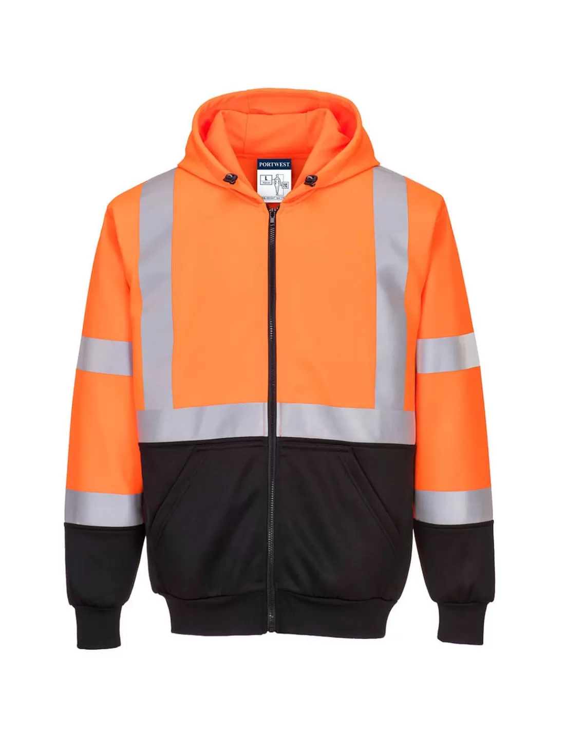 Best Sale Sweatshirt Bicouleur Zippé à Capuche EN ISO 20471 Classe 3 B315 Portwest Sweat Haute Visibilite