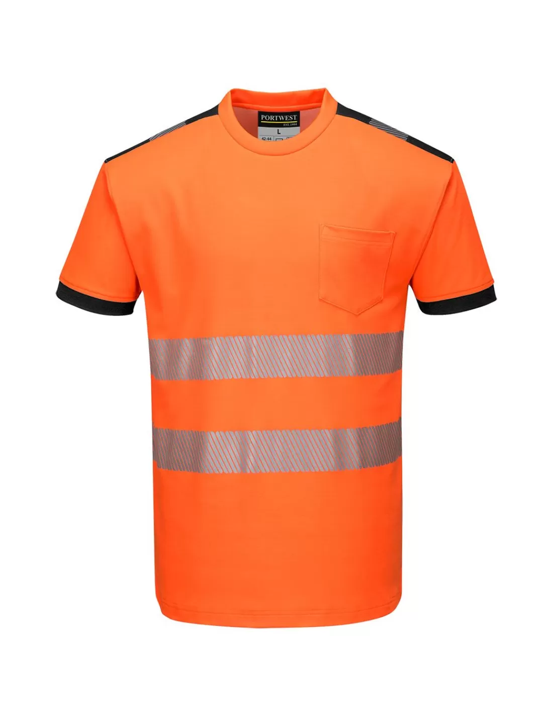 Discount Teeshirt Coton Avec Poche Et Bandes Segmentées EN20471 Classe 2 T181 Portwest T-Shirt Haute Visibilite