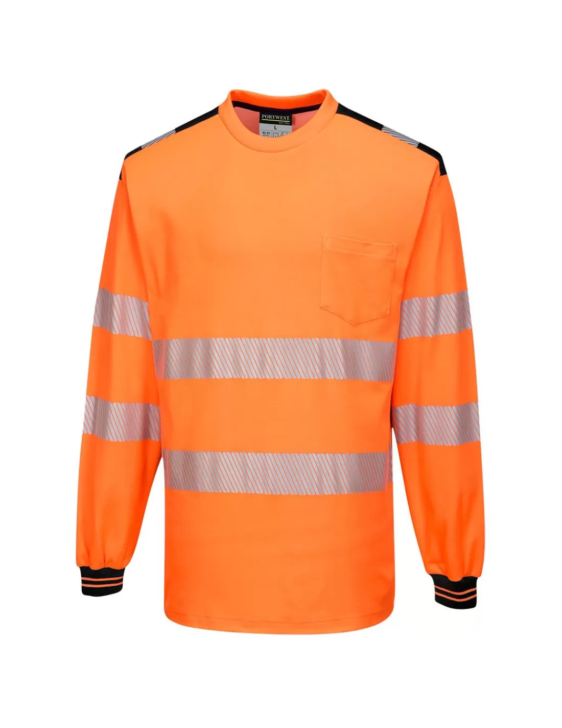 Best Sale Tshirt Manches Longues Avec Poche Et Bandes Segmentées EN20471 Classe 2 T185 Portwest T-Shirt Haute Visibilite