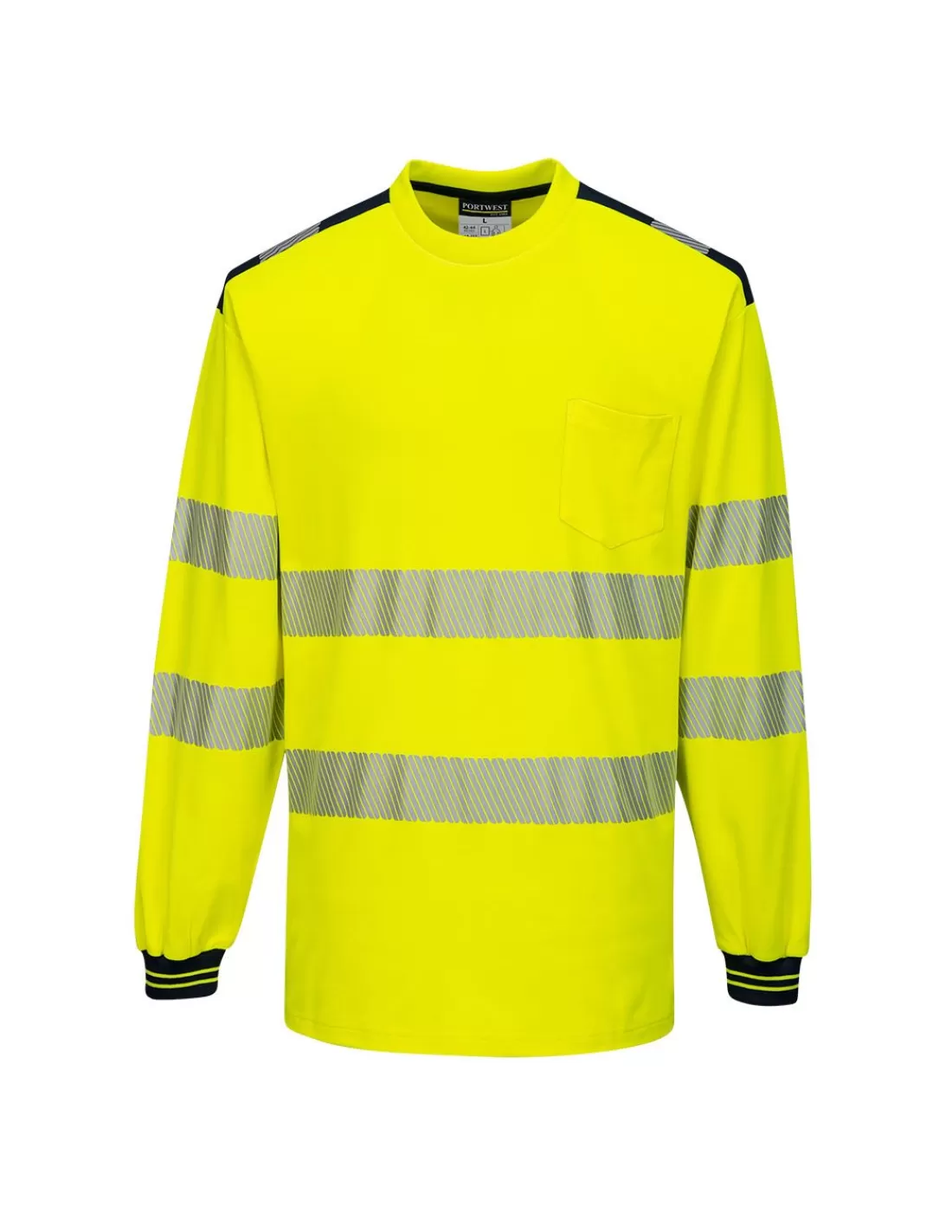 Best Sale Tshirt Manches Longues Avec Poche Et Bandes Segmentées EN20471 Classe 2 T185 Portwest T-Shirt Haute Visibilite